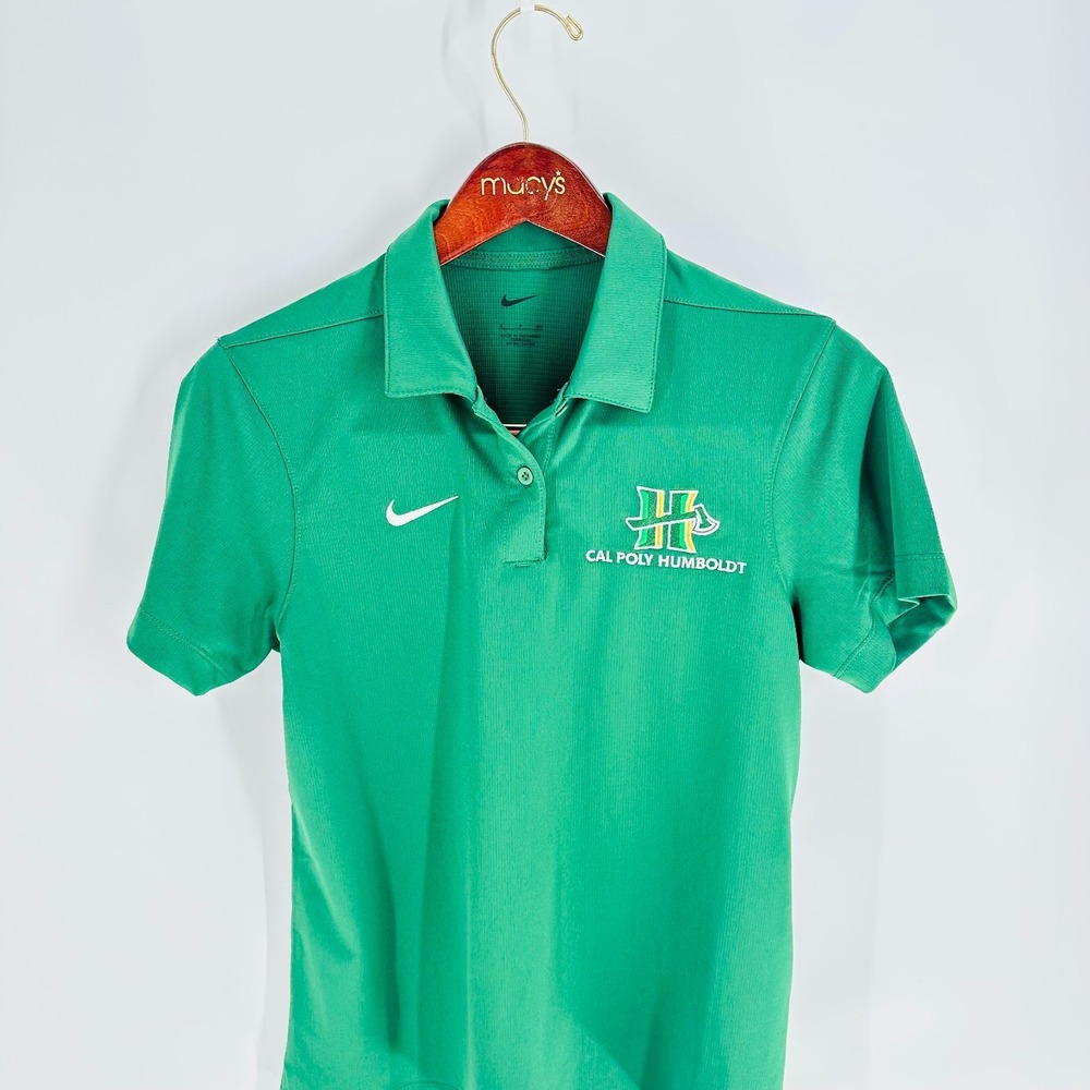 Nike Dri Fit NCAA Cal Poly Humboldt Lumberjacks Basketball Polo Shirt Green Sz S